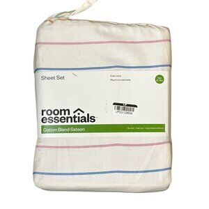 Target Room Essentials Sheet Set Twin XL Multi Striped Sateen Weave‎ 3PC Classic